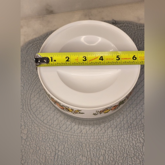 PYREX Corning Ware Spice Of Life Canister Vintage Glass Bowl With Screw On Lid - Picture 8 of 9